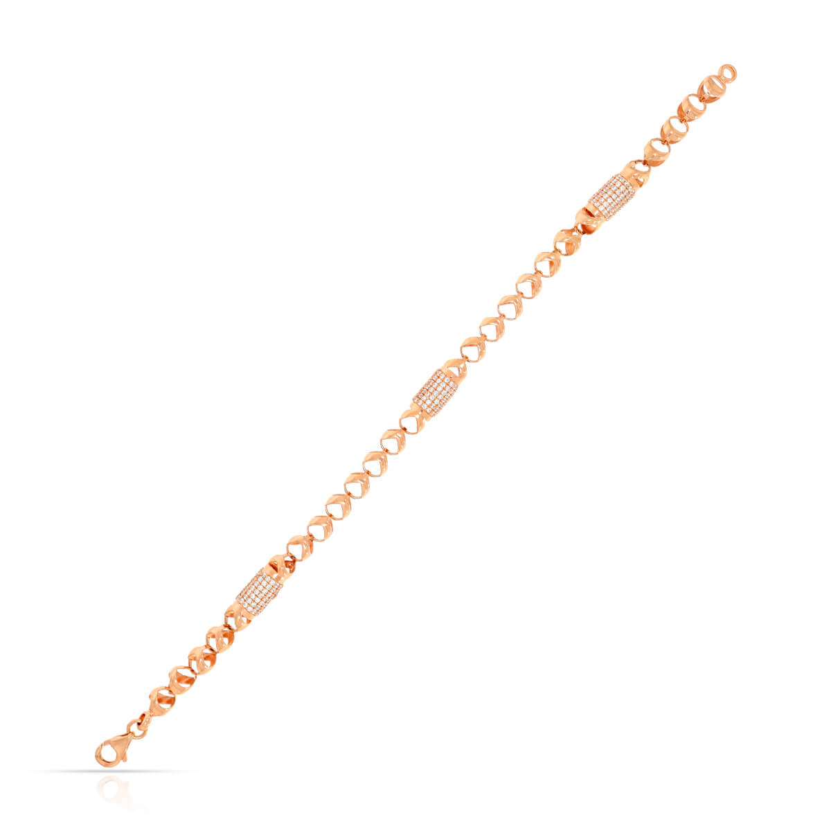 Sleek Elegance Rose Gold Men Bracelet 18K