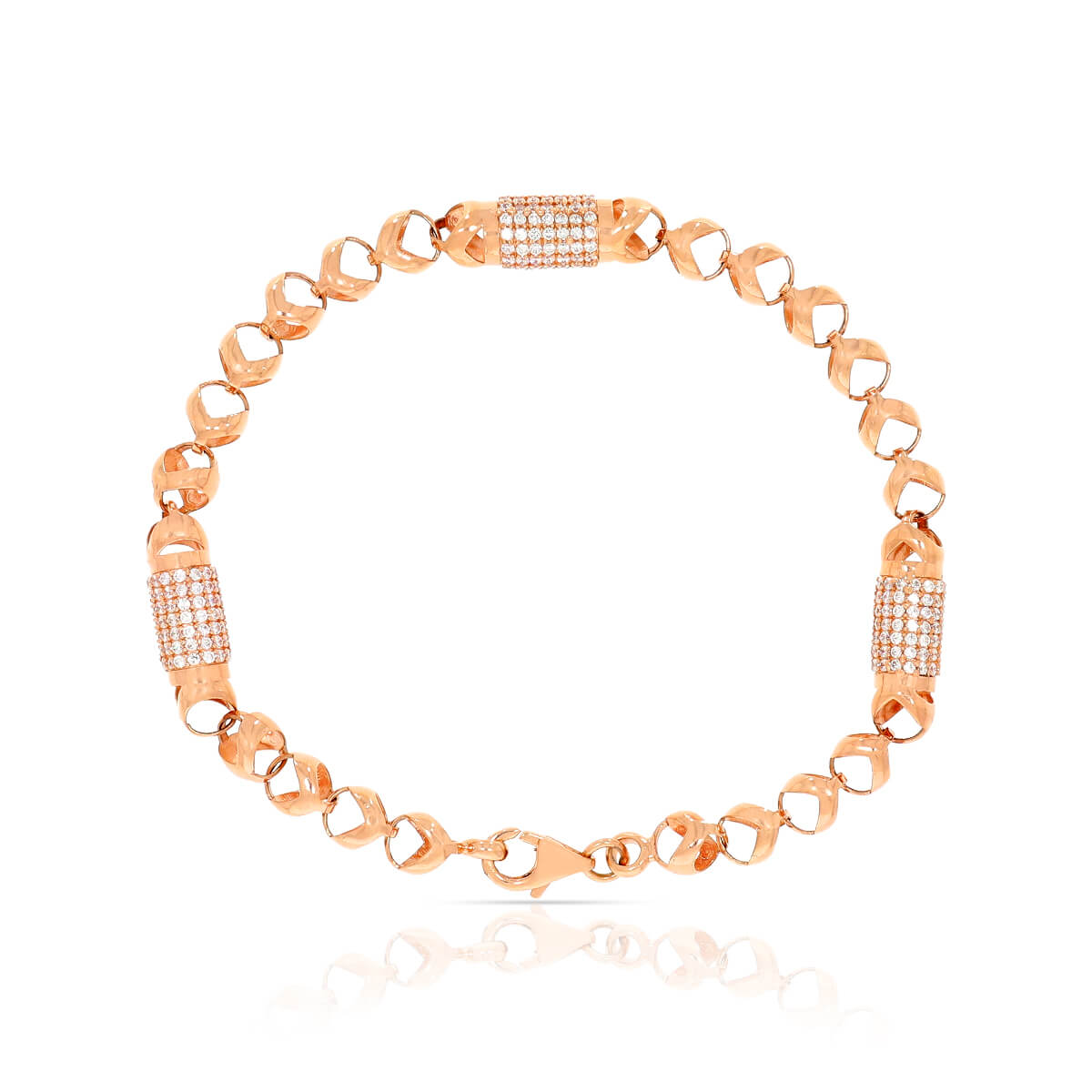 Sleek Elegance Rose Gold Men Bracelet 18K
