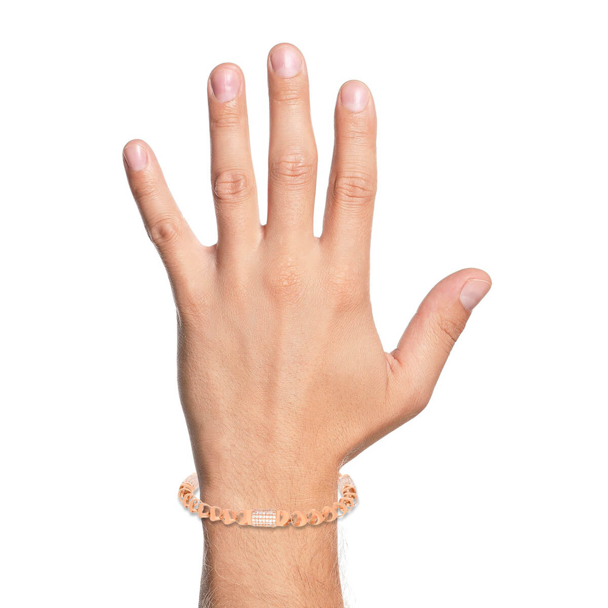 Sleek Elegance Rose Gold Men Bracelet 18K
