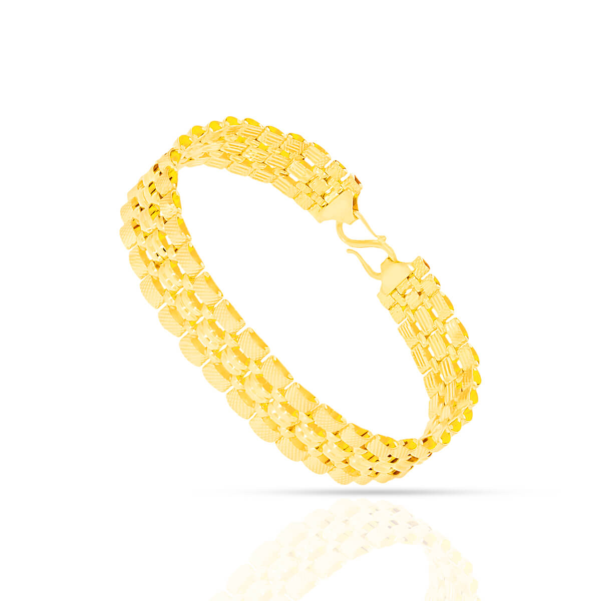 Brawny Edge Men Gold Bracelet 22K