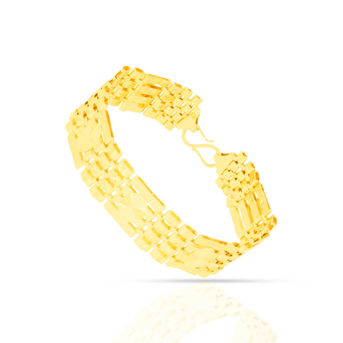 Rugged Elegance Men Gold Bracelet 22K