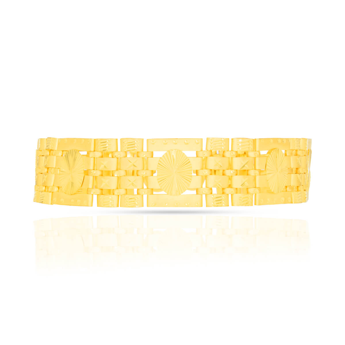 Rugged Elegance Men Gold Bracelet 22K