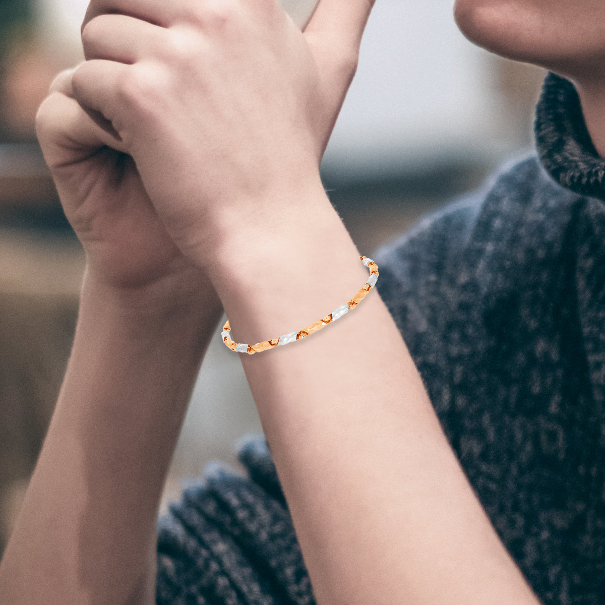 Polished Urban 18K Gold Bracelet for Men