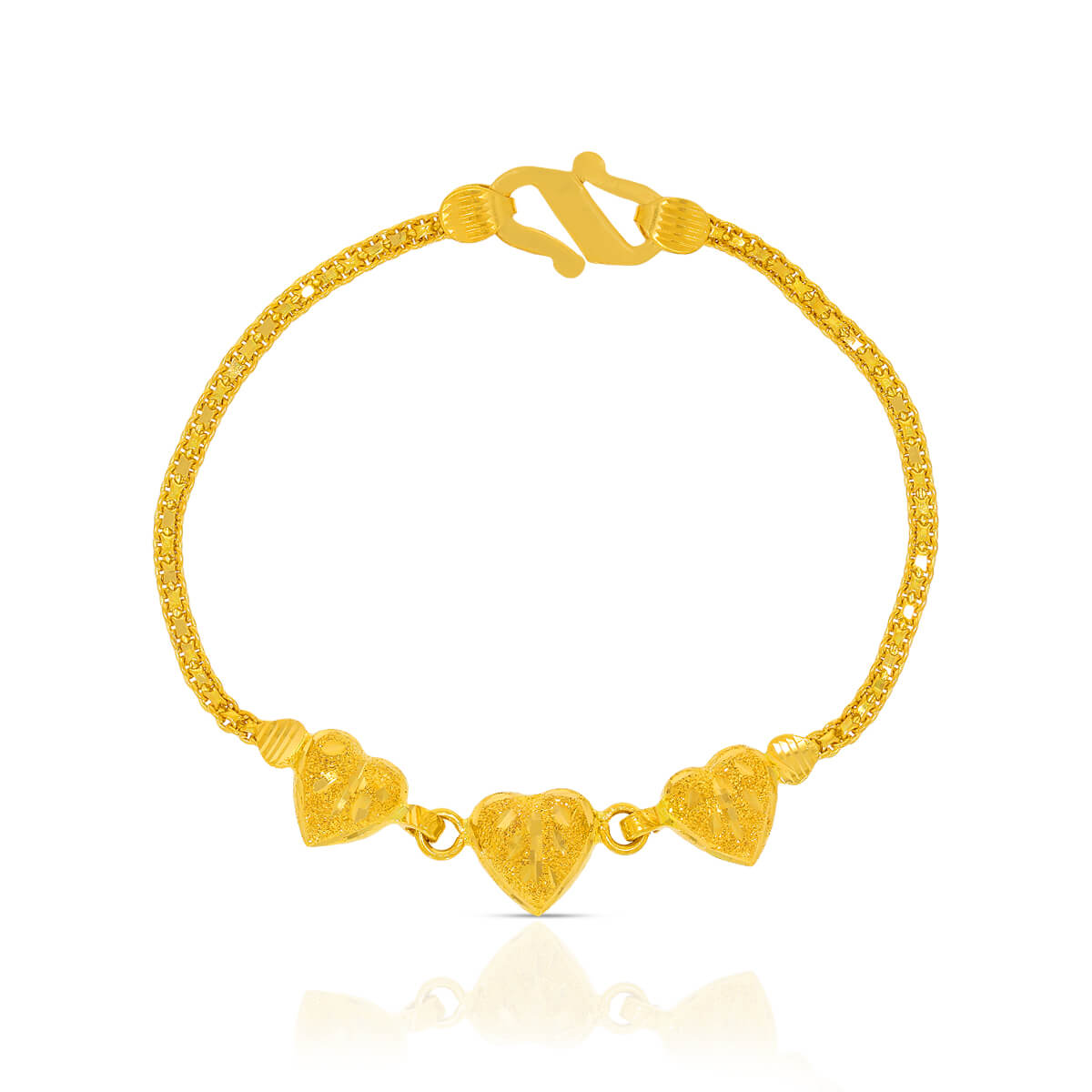 Amiables Hearts 22K Gold Bracelet for Kids