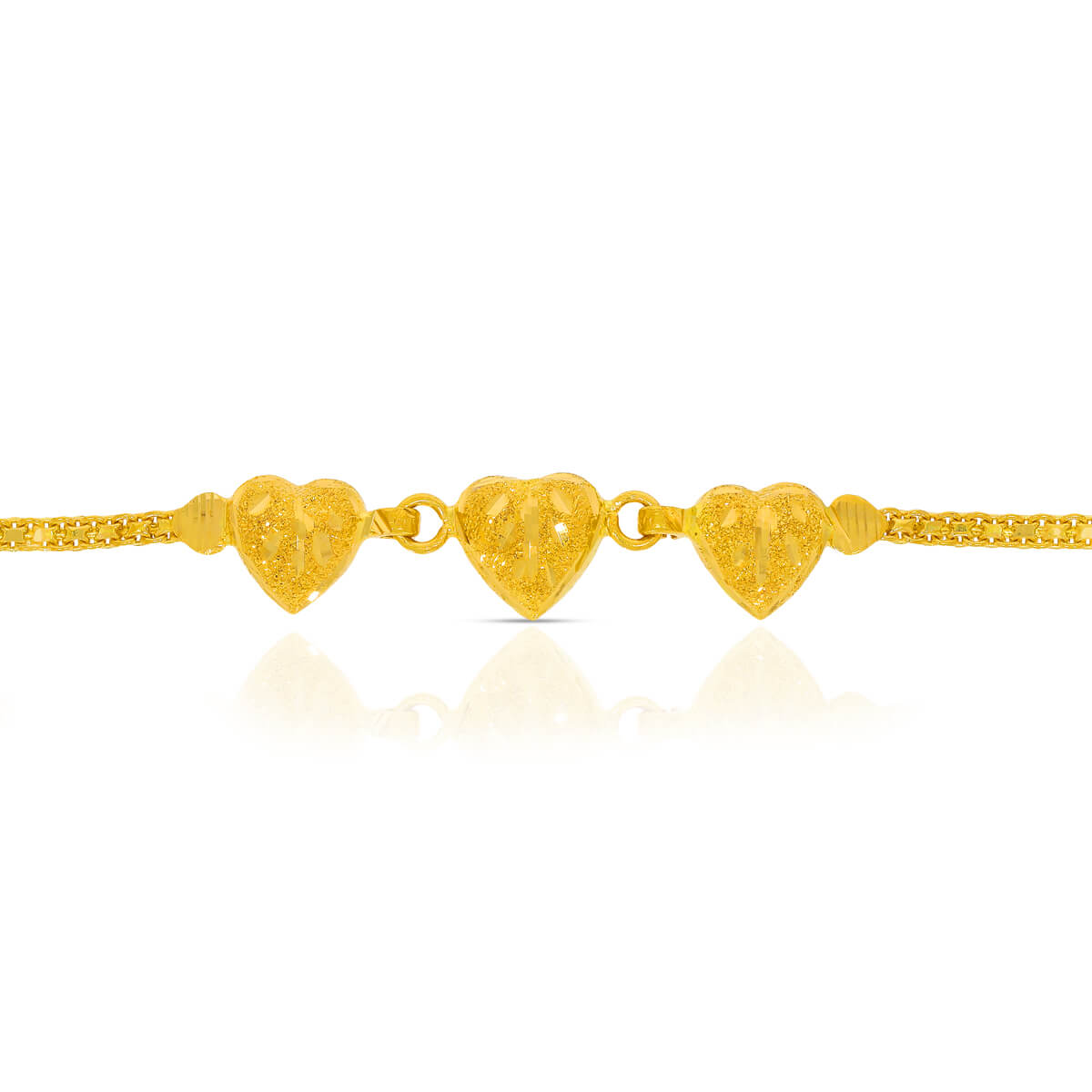 Amiables Hearts 22K Gold Bracelet for Kids