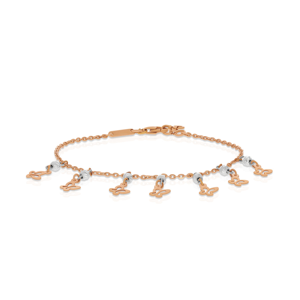 Graceful Petite Butterfly Gold Charm Bracelet