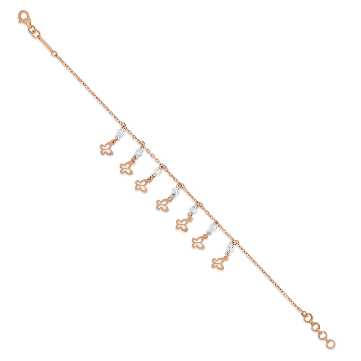 Graceful Petite Butterfly Gold Charm Bracelet