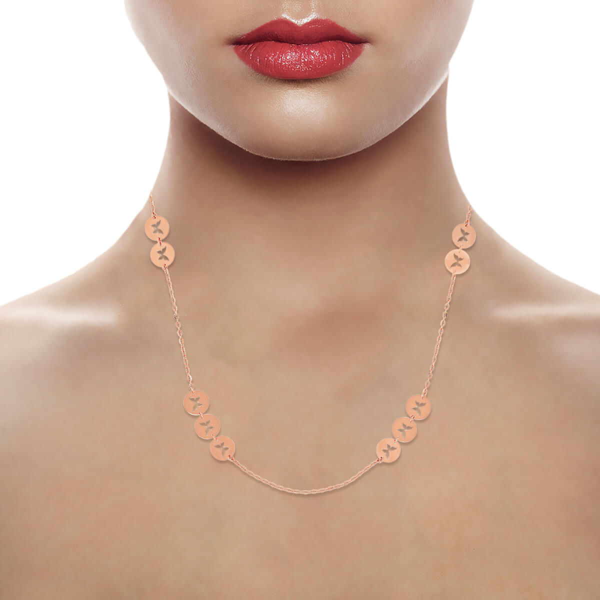 Beautiful Butterfly Rose Gold Short Necklace