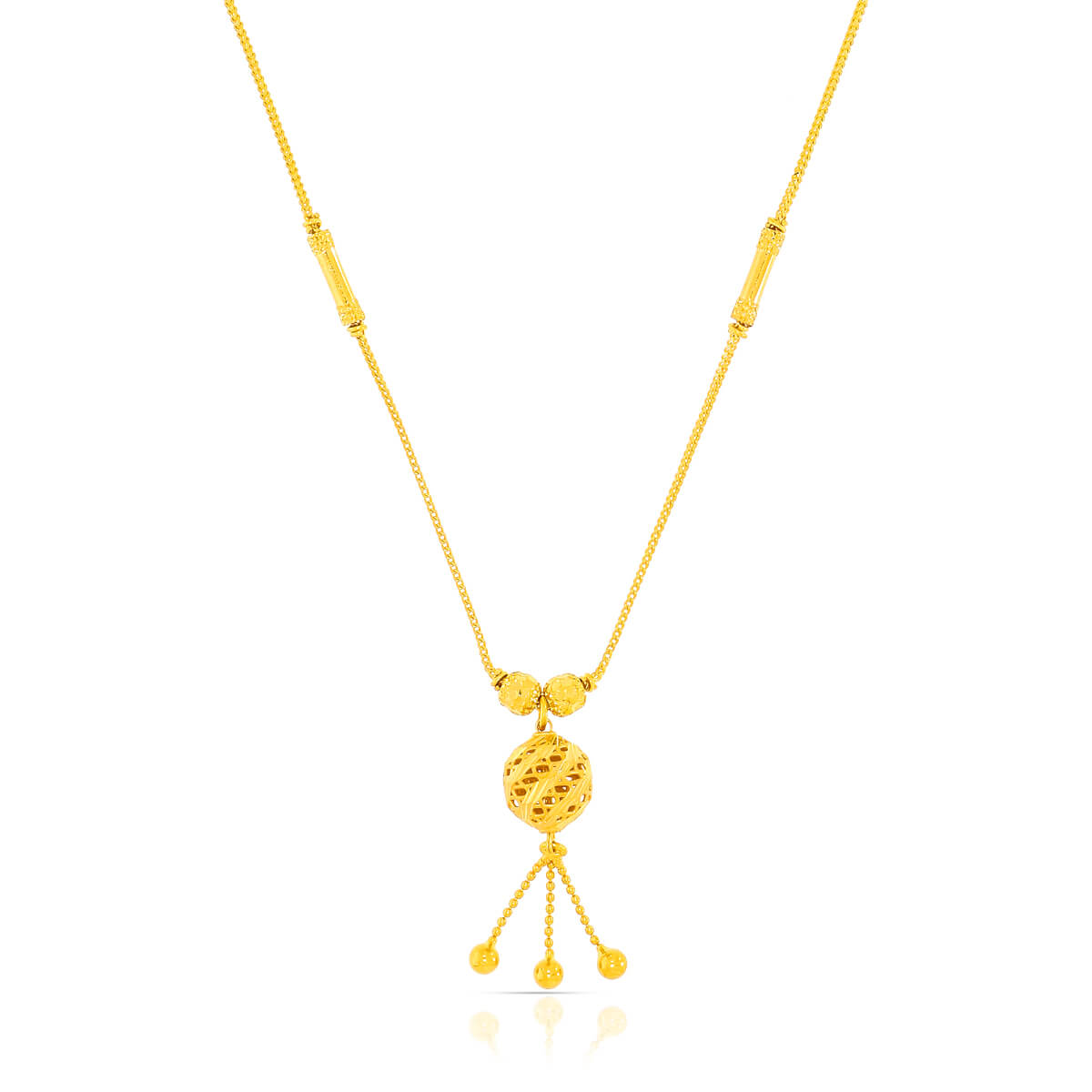 Golden Swirling Orb Short Necklace