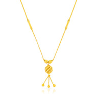 Golden Swirling Orb Short Necklace