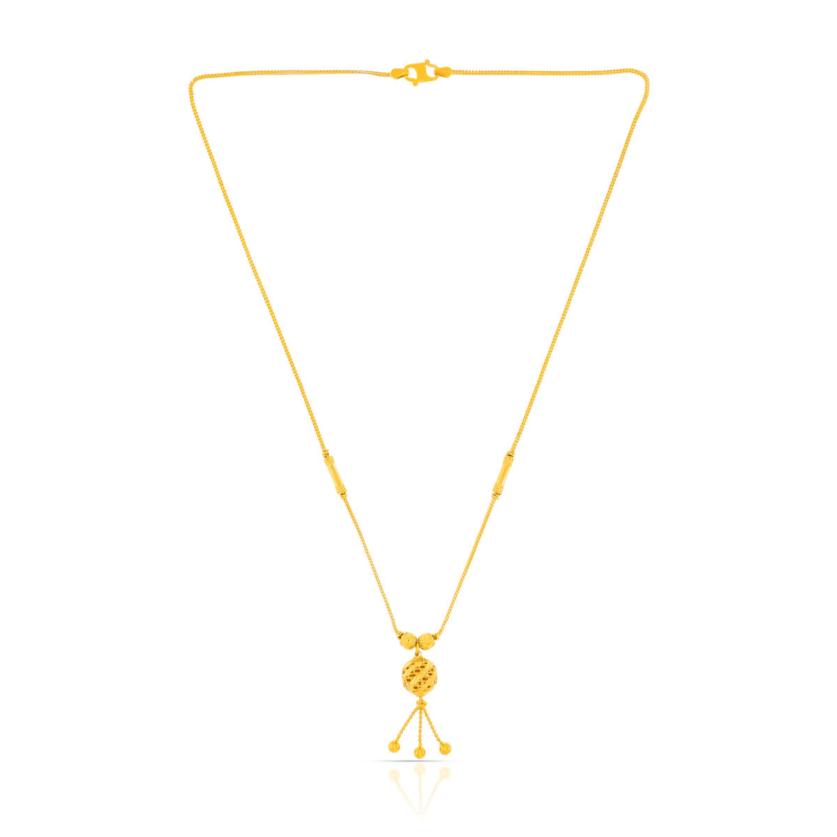 Golden Swirling Orb Short Necklace