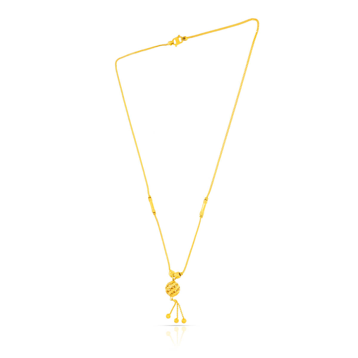 Golden Swirling Orb Short Necklace