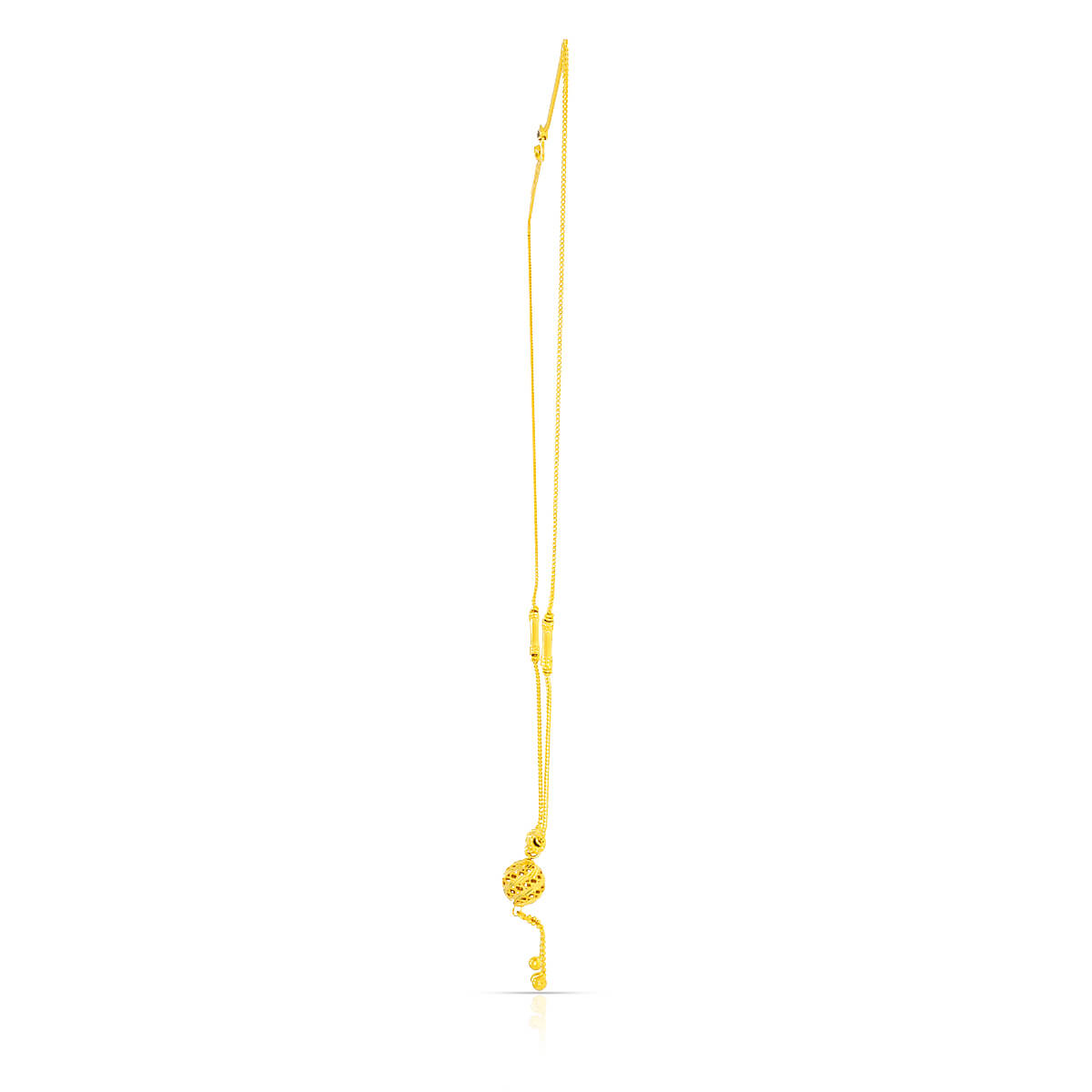 Golden Swirling Orb Short Necklace