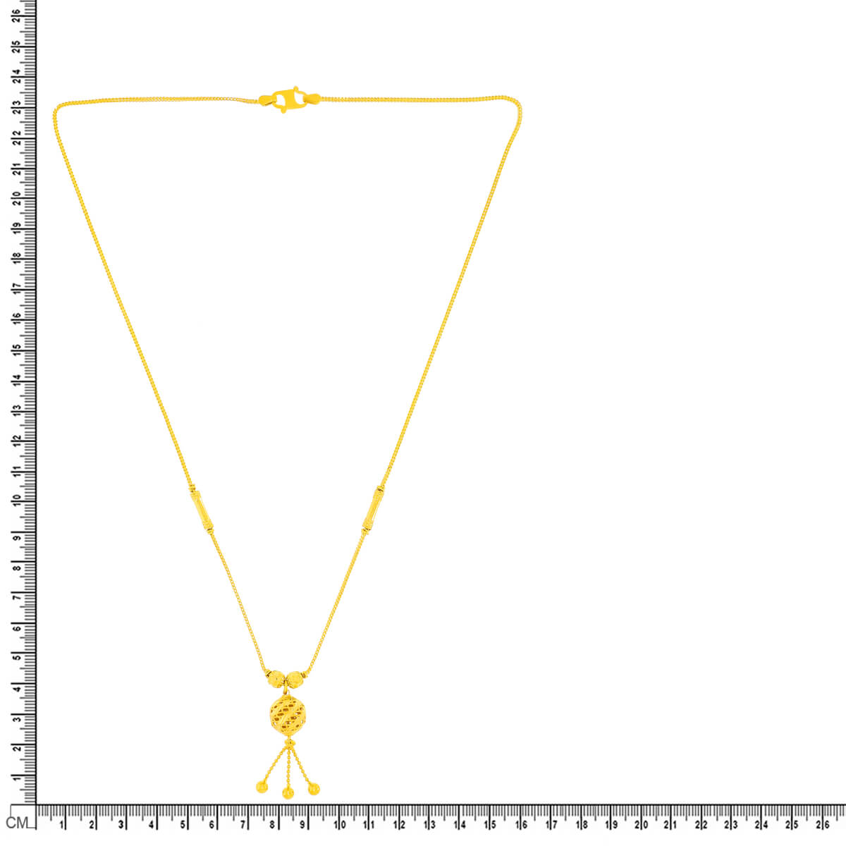 Golden Swirling Orb Short Necklace
