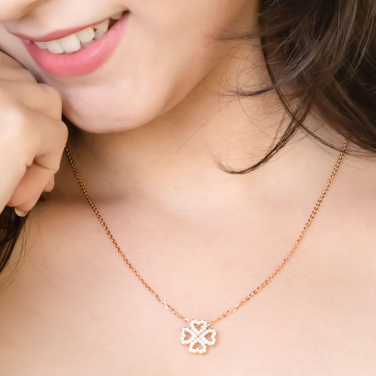 Luxe Four Heart Clover Pendant