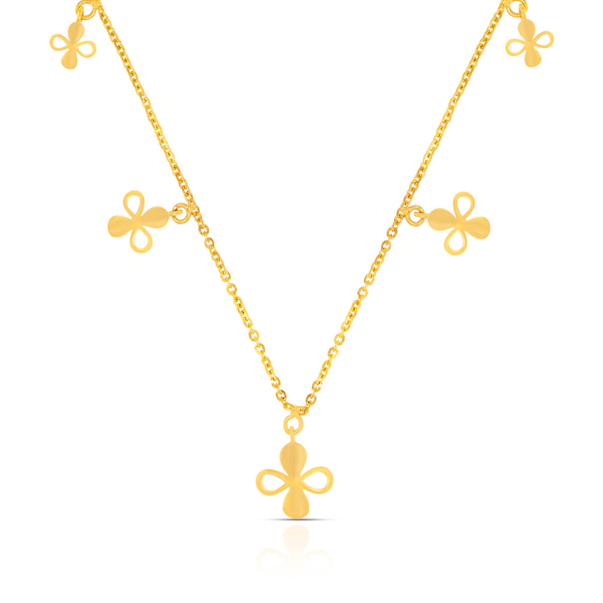 Petite Clover Charm Gold Short Necklace