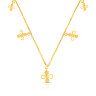 Petite Clover Charm Gold Short Necklace