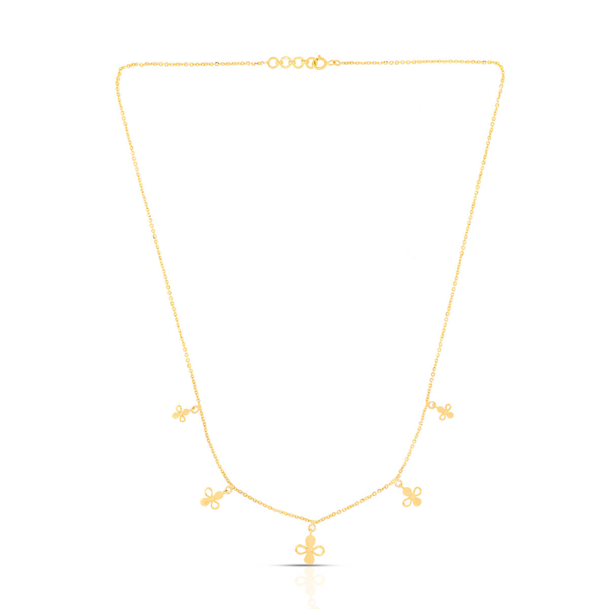 Petite Clover Charm Gold Short Necklace