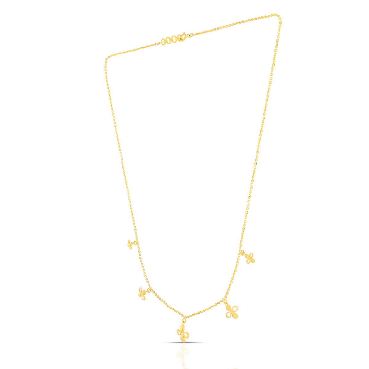 Petite Clover Charm Gold Short Necklace
