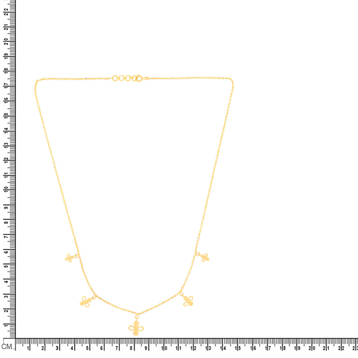 Petite Clover Charm Gold Short Necklace