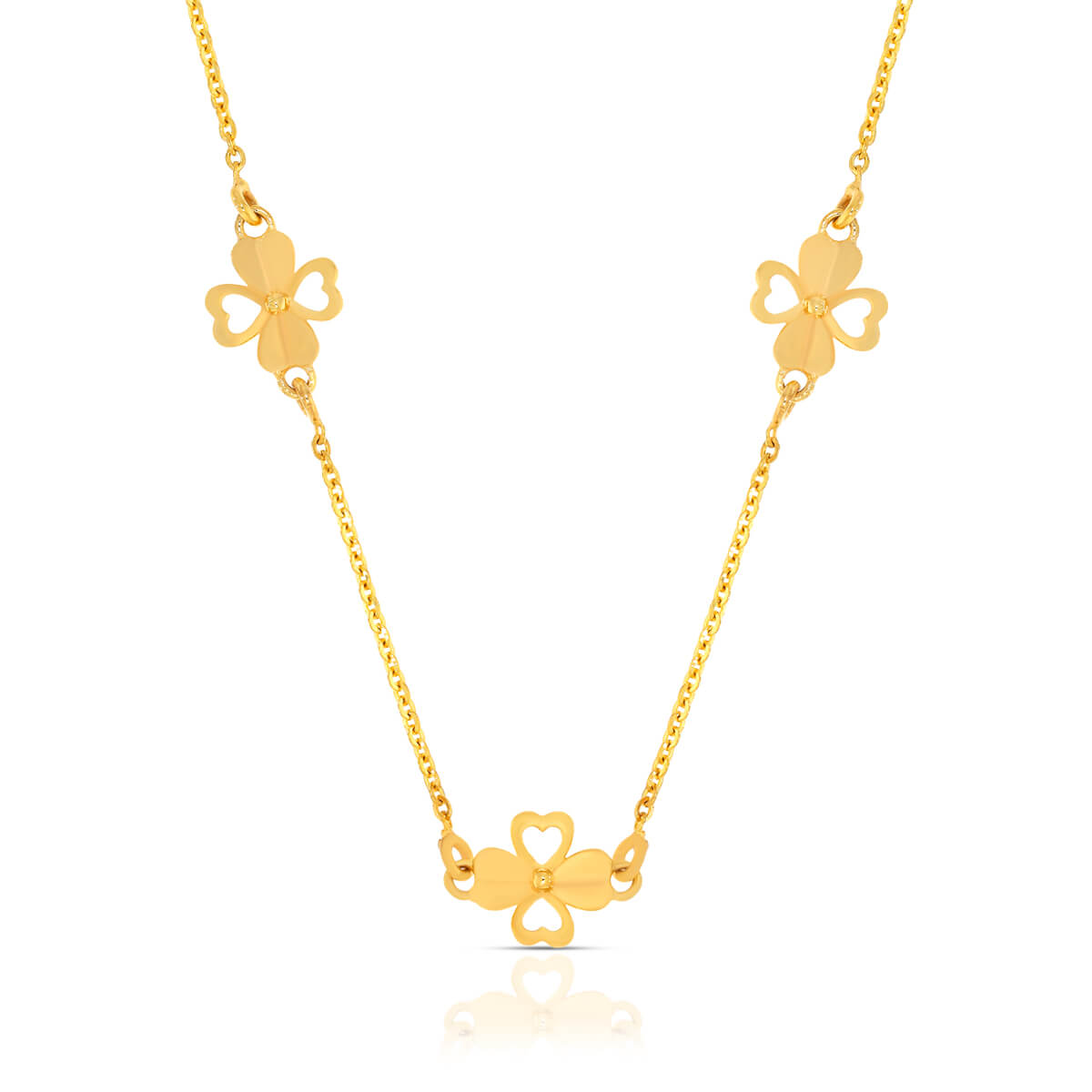 Bold Clovers Gold Short Necklace