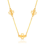 Bold Clovers Gold Short Necklace