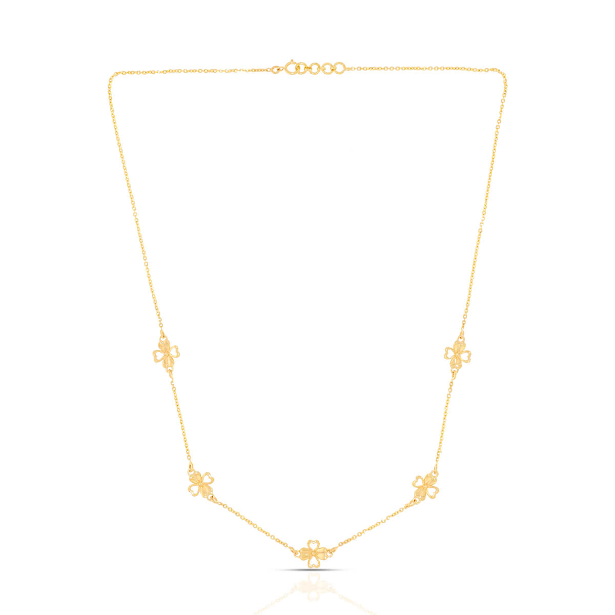 Bold Clovers Gold Short Necklace