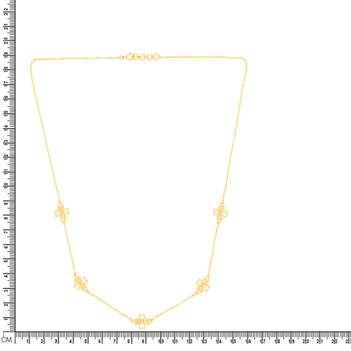 Bold Clovers Gold Short Necklace