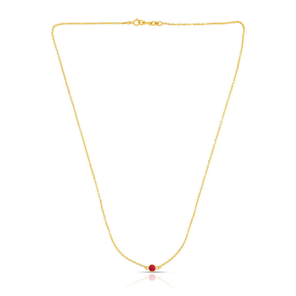 Crimson Orb Gold Short Necklace