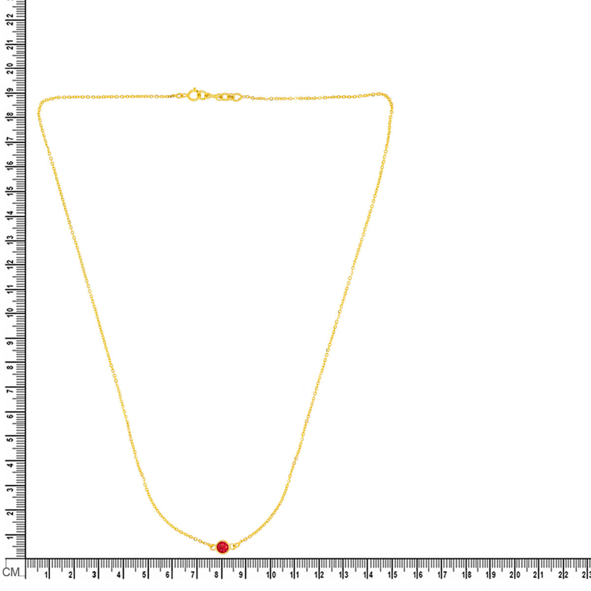 Crimson Orb Gold Short Necklace