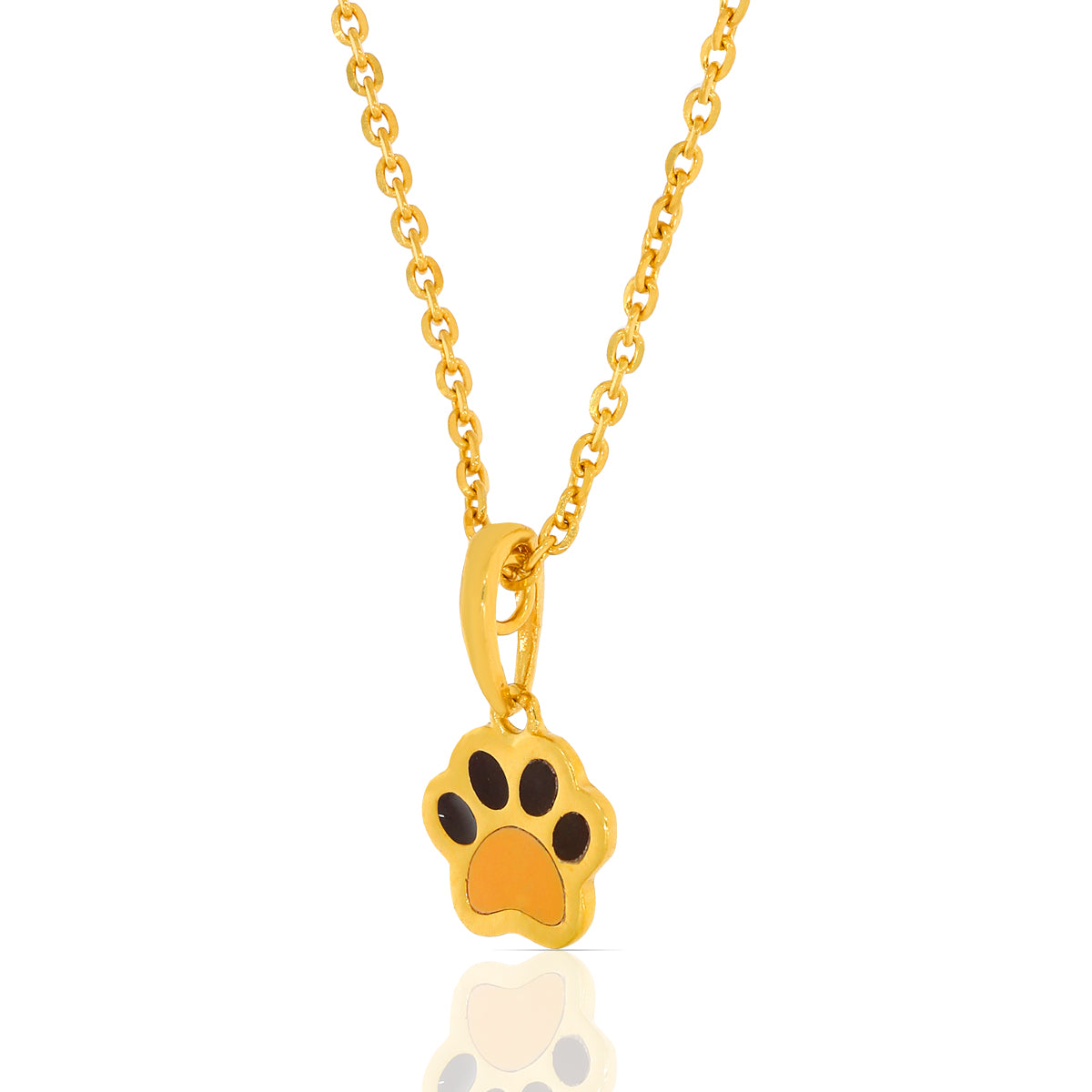 Adorable Paw Pendant Kids Gold Chain