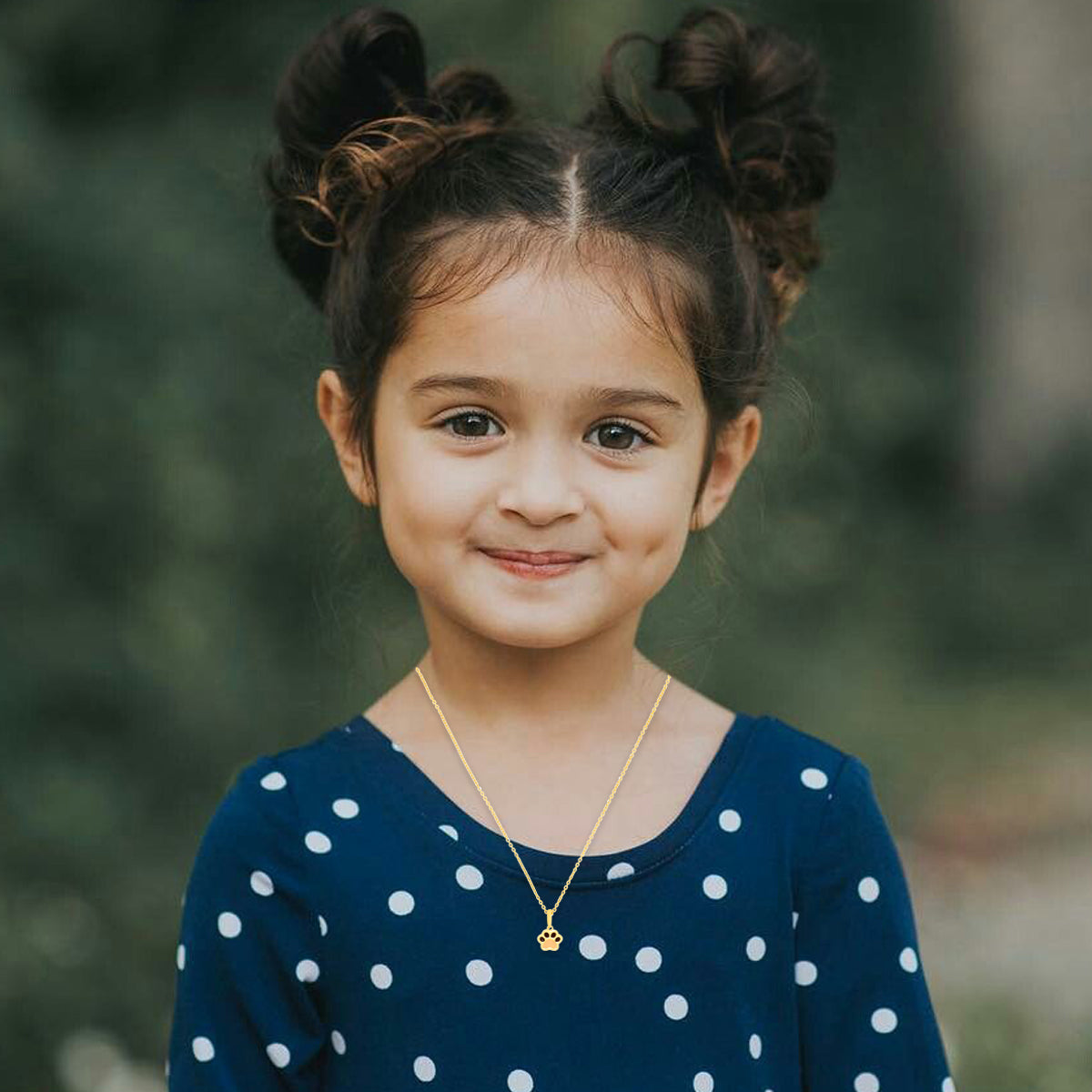 Adorable Paw Pendant Kids Gold Chain