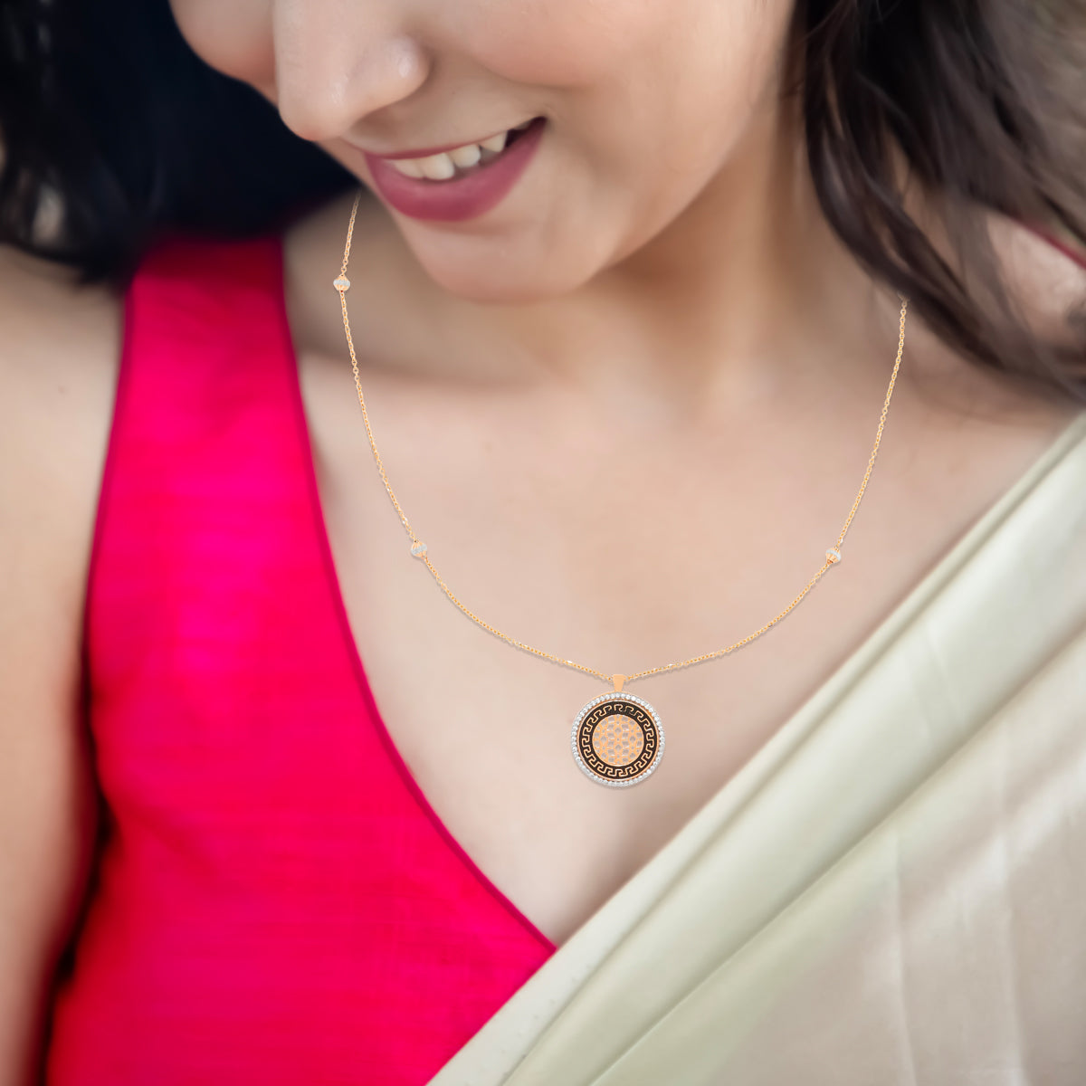 Modest Glow 18K Gold Orb Pendant With Chain