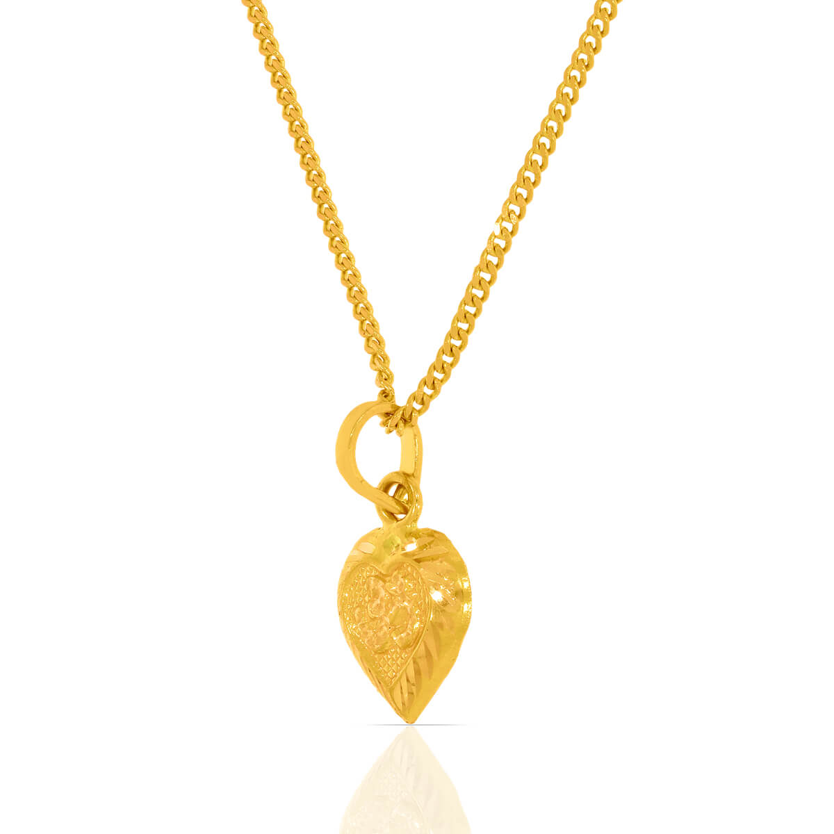 Charming Little Heart Kids Gold Pendant and Chain