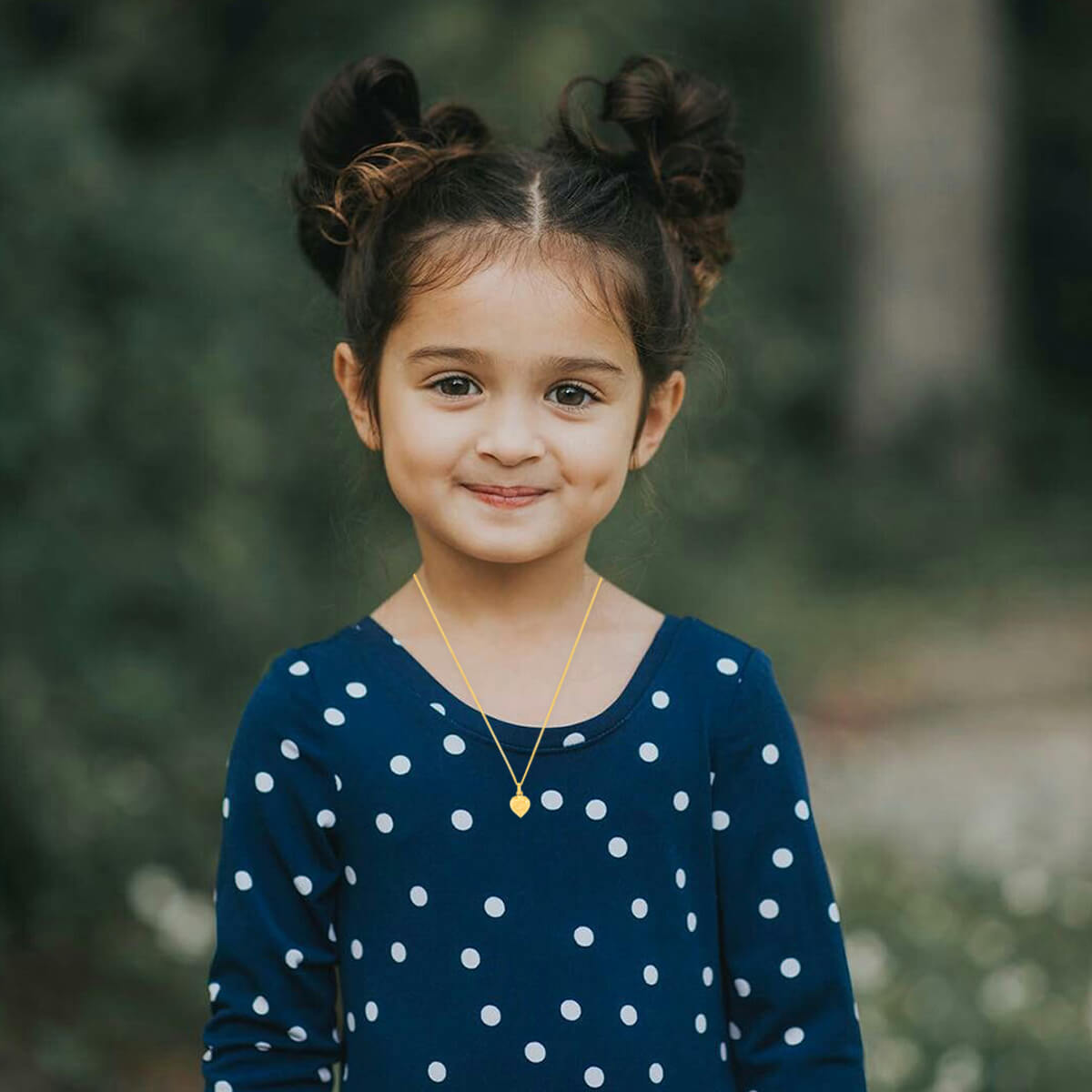 Charming Little Heart Kids Gold Pendant and Chain