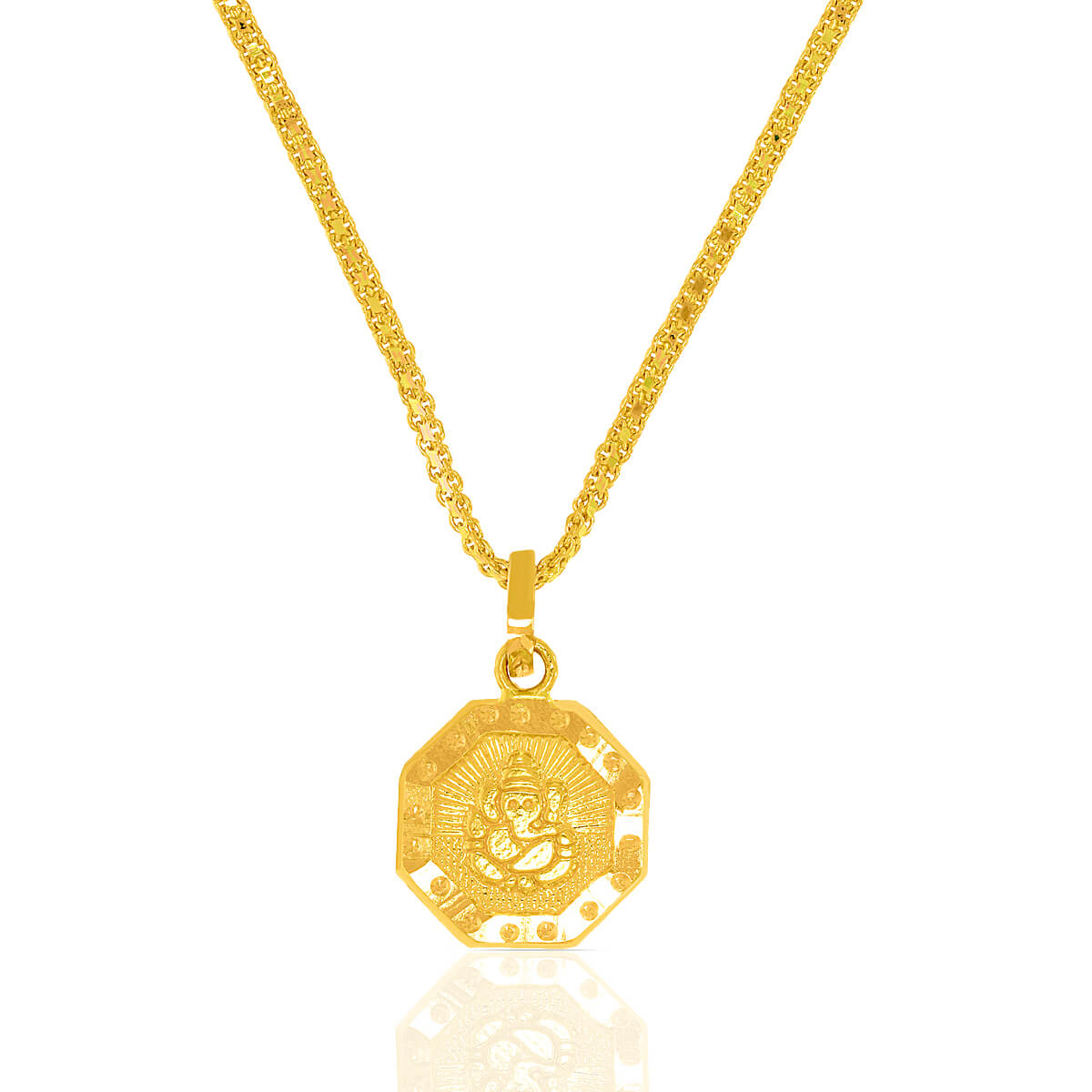 Elegant Kids Golden Ganesha Pendant and Chain