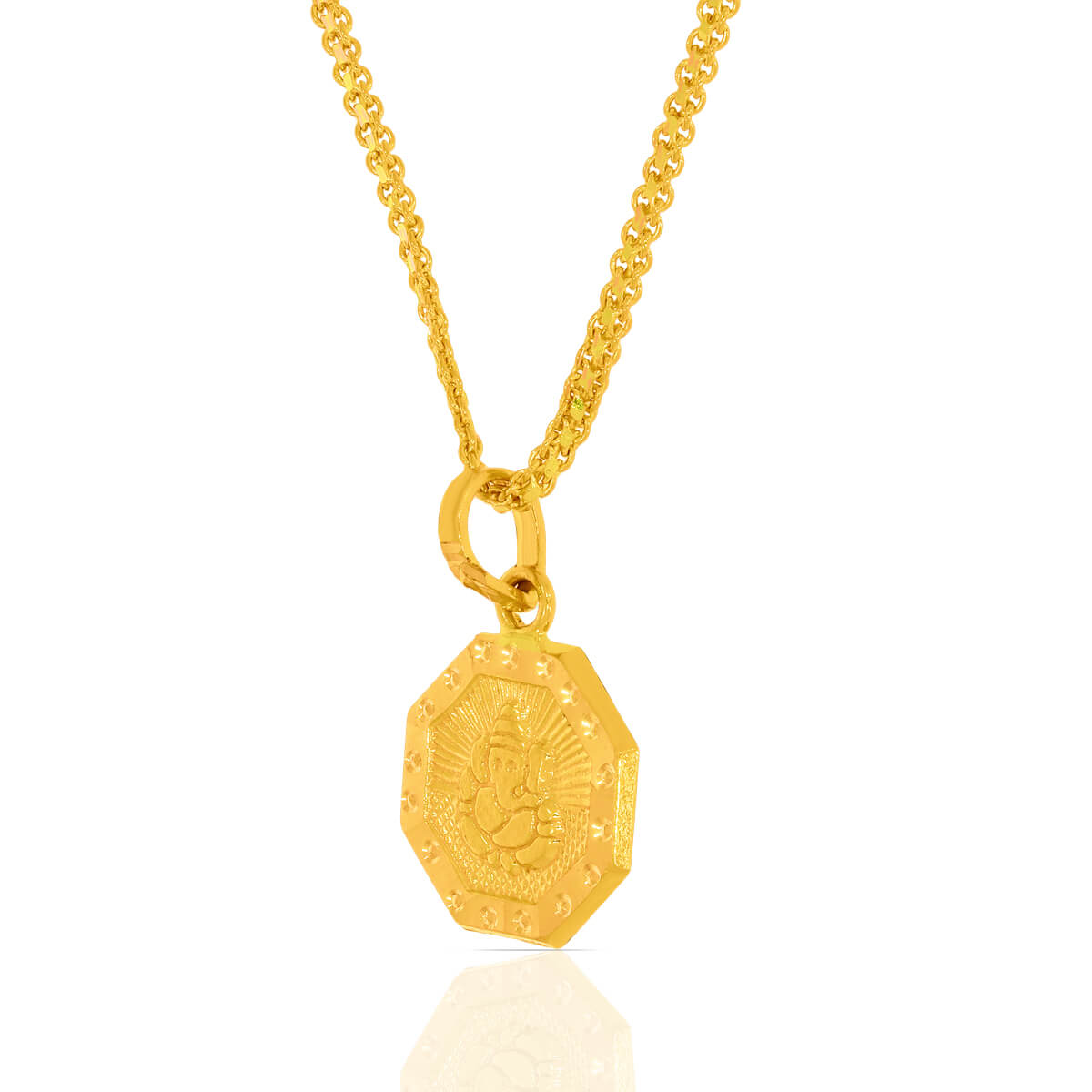 Elegant Kids Golden Ganesha Pendant and Chain