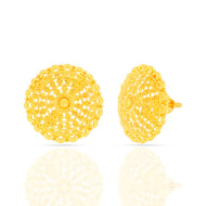 22K Golden Flower Studs with Simple Charm