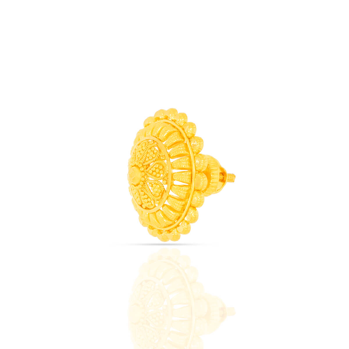 22K Golden Blossom Stud Earrings for Classic Flair