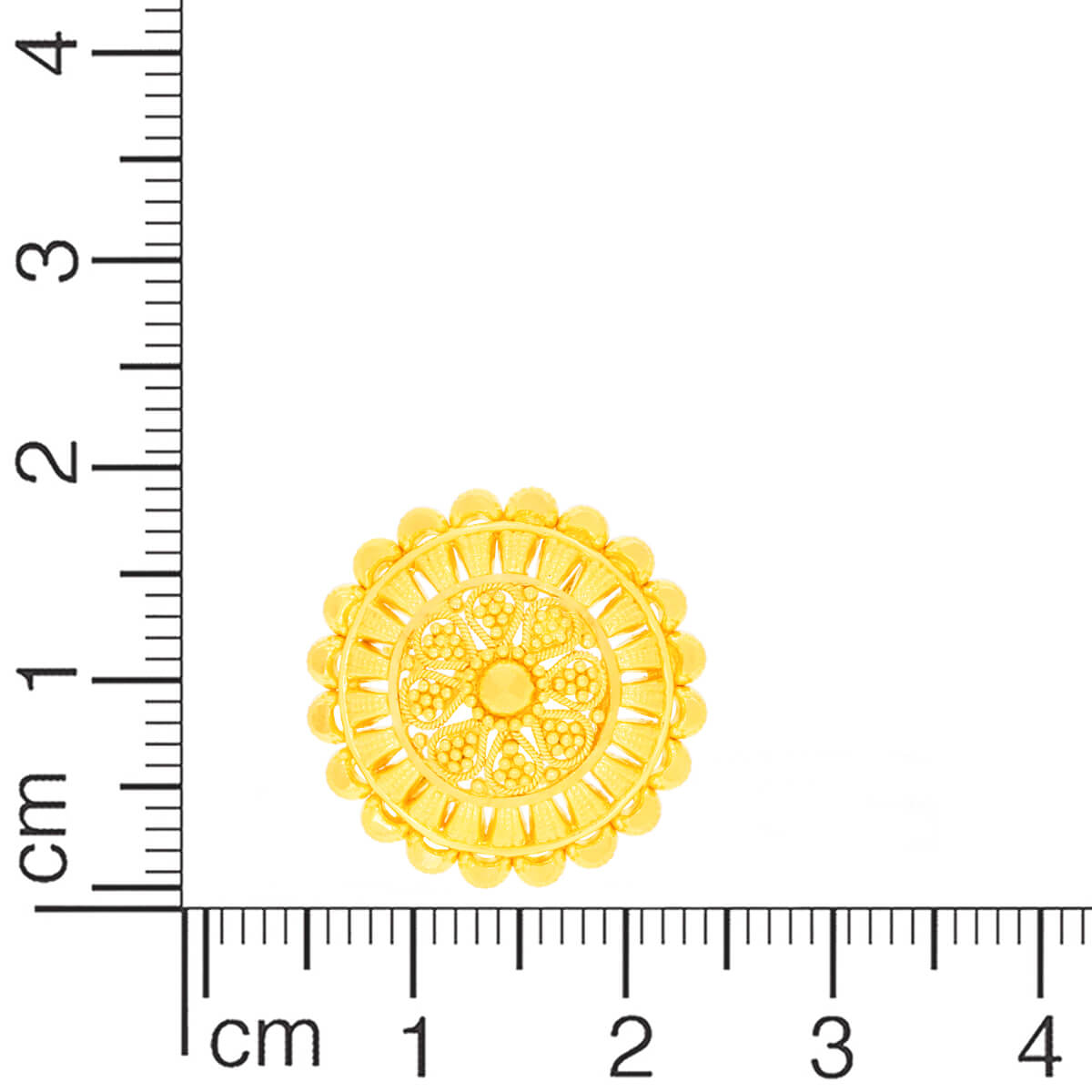 22K Golden Blossom Stud Earrings for Classic Flair