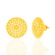 Classic Floret Motif 22K Gold Stud Earrings