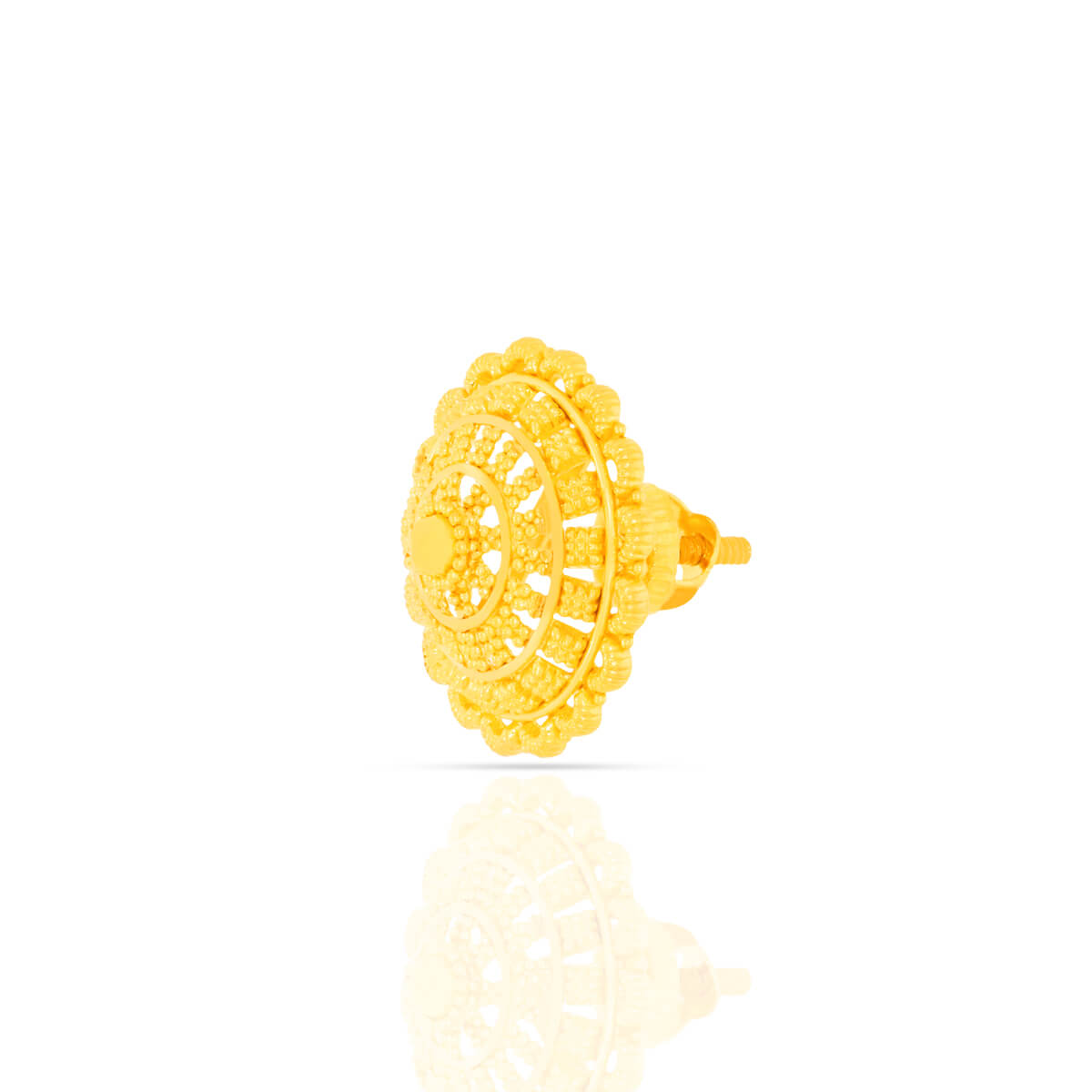 Classic Floret Motif 22K Gold Stud Earrings