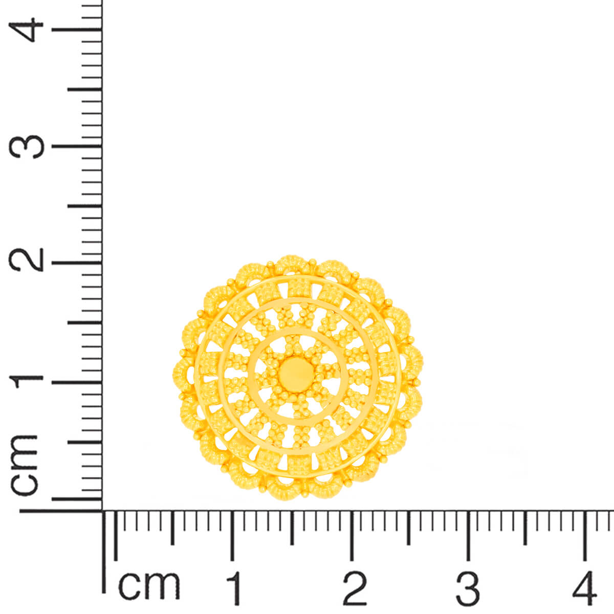 Classic Floret Motif 22K Gold Stud Earrings