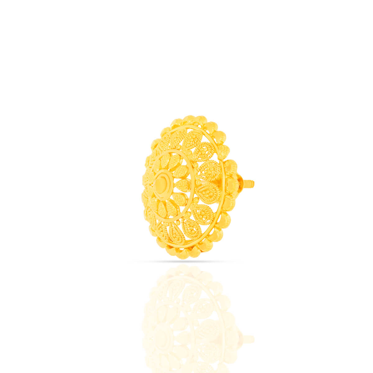 Delicate Floral Charm 22K Gold Studs