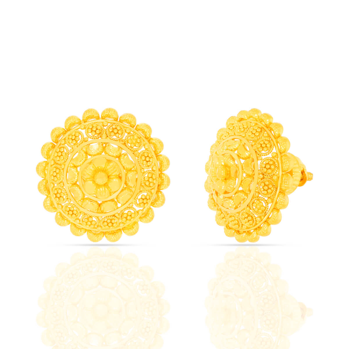 Golden Blossom 22K Stud Earrings