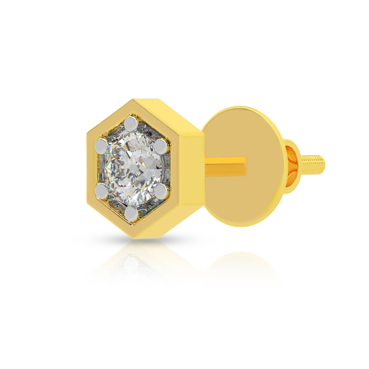 Robust Hexa Men Gold Studs