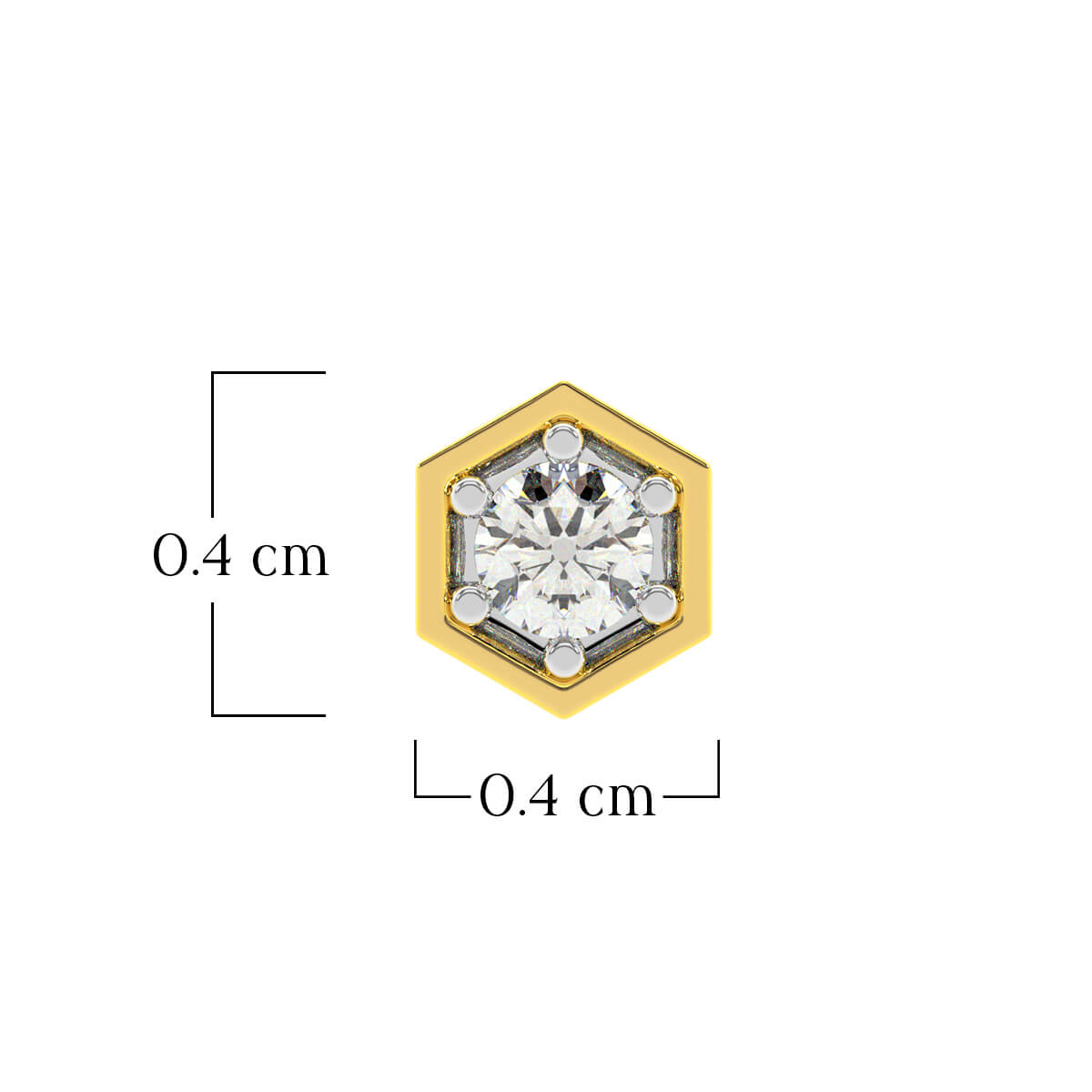 Robust Hexa Men Gold Studs