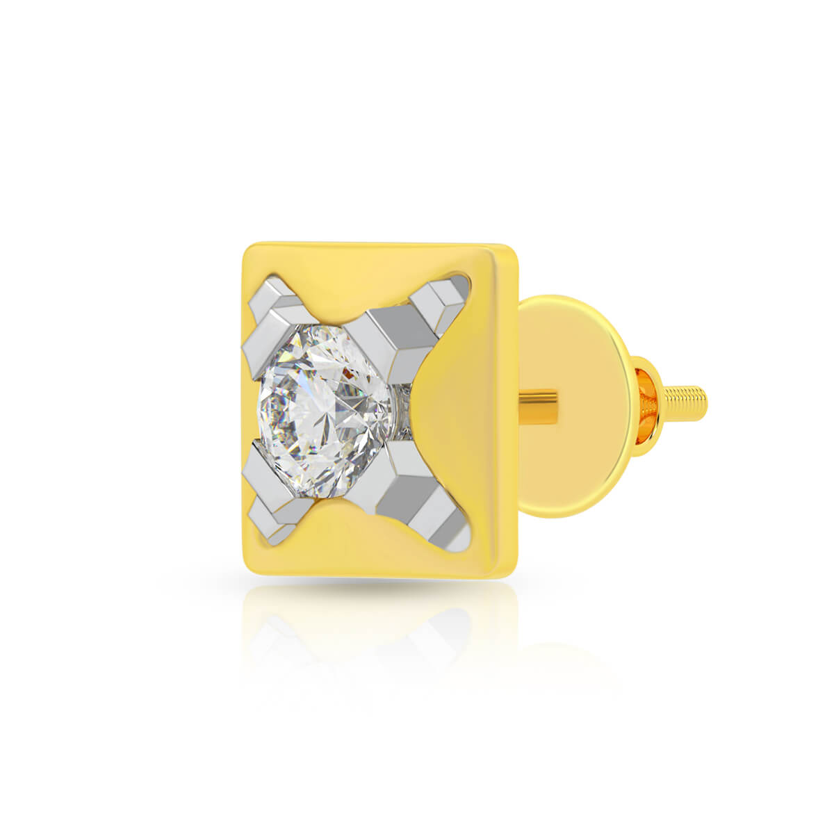 Edgy Shine Men Gold Studs