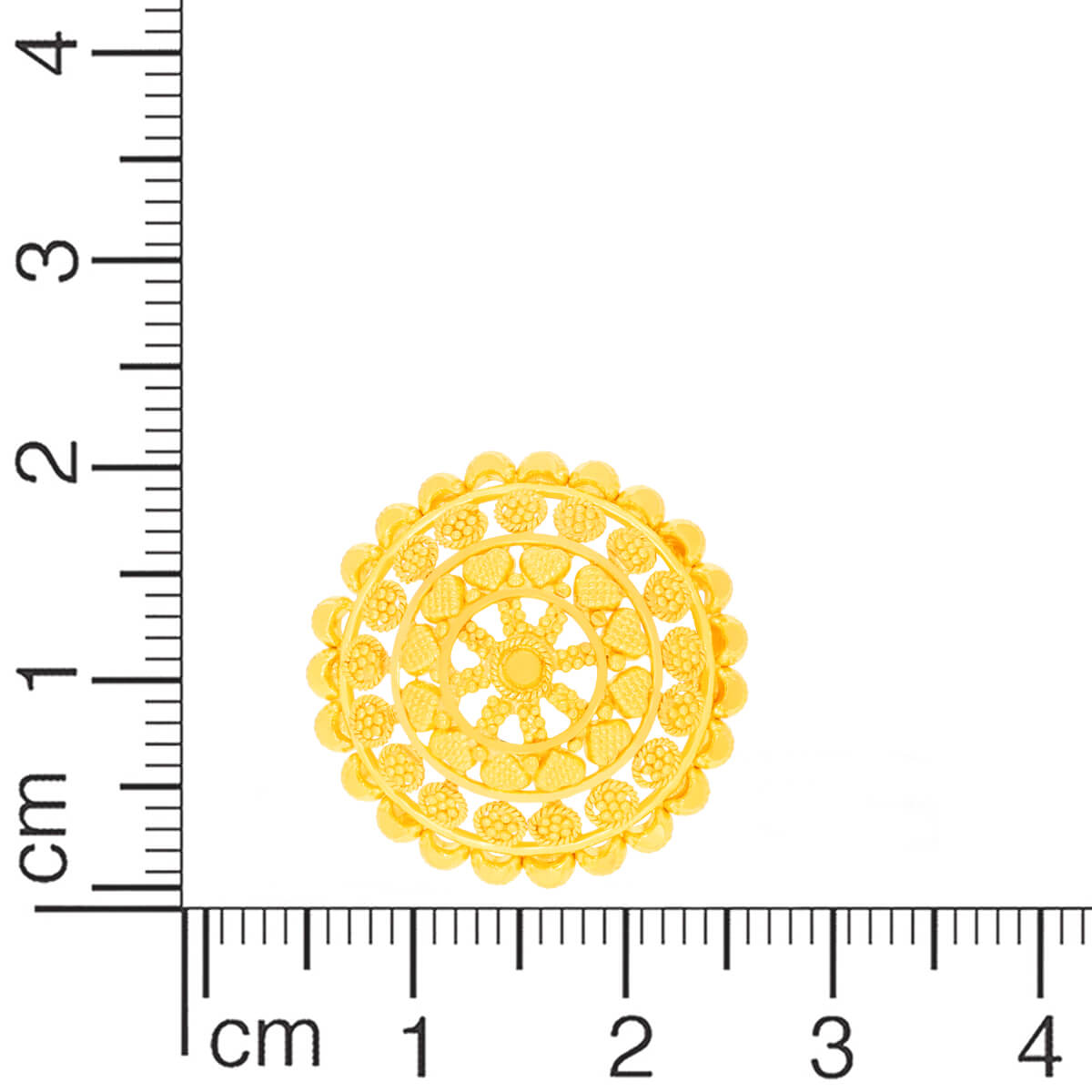 Golden Petal Floral Stud Earrings in 22K