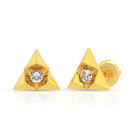 Petite Trigonal Shine 22K Gold Studs